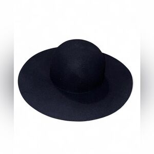 JCrew black 100% wool felt wide brim hat in size m/l. NWT